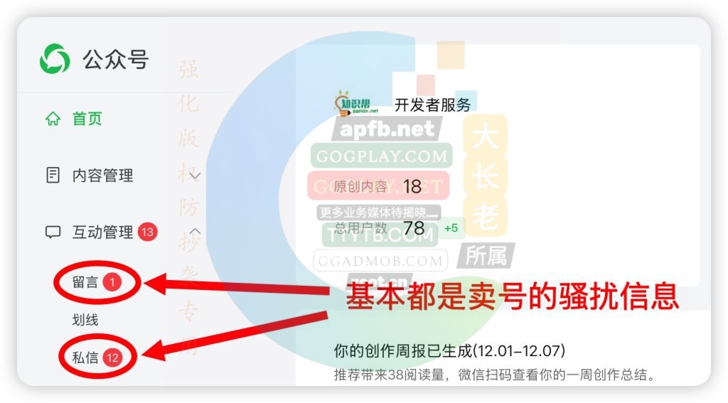 才开通不久的开发者服务公众号被外国号贩子持续骚扰